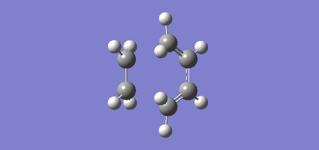 gif 3: IRC Animation of the Diels-Alder reaction of butadiene/ethylene