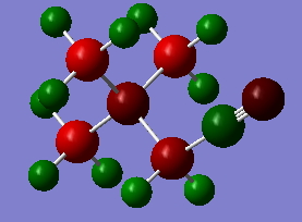 fig. 19: NBO charge distribution of [N(CH3)3CH2CN]+.