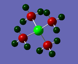 fig. 12: NBO charge distribution of [P(CH3)4]+.