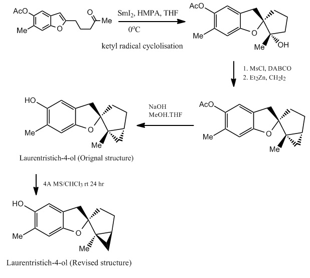 Reaction scheme for Laurentristich-4-ol