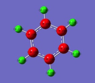 Charge Distribution in optimised benzene