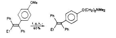 last step in reaction path for tamoxifen