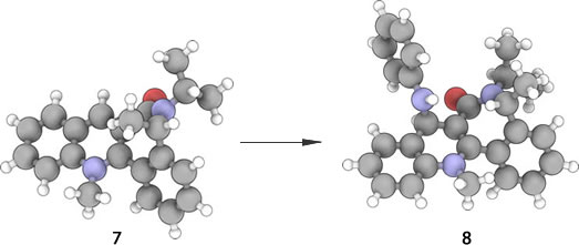 Reaction of the pyridinium ring with aniline