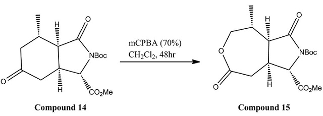 Conversion of compound 14 into 15