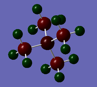 fig. 11: NBO charge distribution of [N(CH3)4]+.