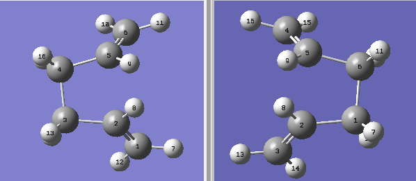 Figure 3. Reactant and Product for Boat TS