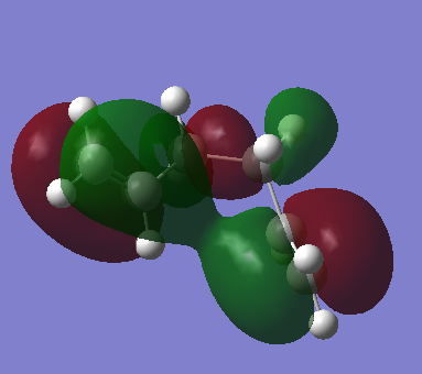 1,5-hexadiene gauche conformer HOMO MO