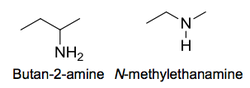 Amine terminiology.