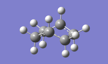 Figure 12: View of the transition state to illustrate the boat-like eclipsed 'conformation'
