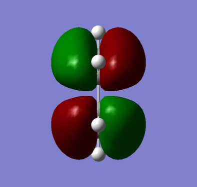 Figure 6a - Anti-symmetric HOMO of optimised butadiene