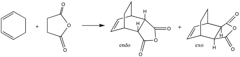 Reaction scheme for Cyclohexadiene and maleic anhydride