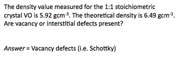 Intrinsic defect calculation.