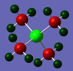 Figure 8c. P[CH3]4 Charge graph with colour representing the charge.