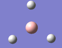 BH3 molecule showing no bonds