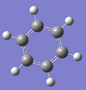A gaussview image of benzene