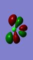 Molecular Orbital number 3 is made from the 3dx2-y2 and the 2p orbitals on the fluorines. It is also a majority antibonding orbital.