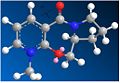 Figure 4: CO above ring (dihedral angle: 24 degrees) Energy: 180.537 kJ/mol.