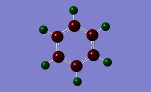 Charge distribution of benzene