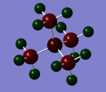 Figure 8a. N[CH3]4 Charge graph with colour representing the charge.