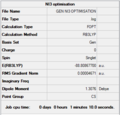 Summary table for optimised NI3 molecule