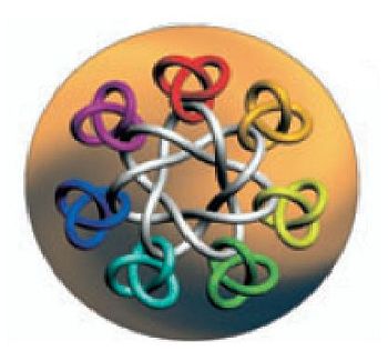 Heptafoil knot with trefoil knots attached