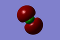 Molecular orbital 2 shows the MO formed from the overlap of the 2px AOs.