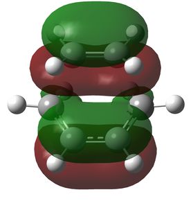 Figure 6: MO 17 of the transition state, corresponding to the HOMO.