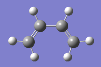 A Gaussview image of an optimised cis-butadiene
