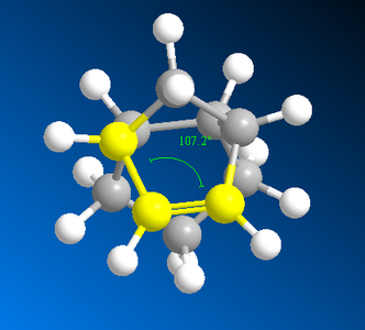 Figure 5: Dimer A showing bond angle of alkene in the norbornene ring.