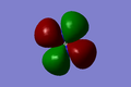 Molecular orbital 3 shows the anti-bonding MO formed from the overlap of the 2py or 2pz AOs.