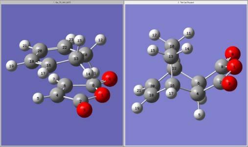 Input geometries for the TS(QST2) optimisation for the exo product