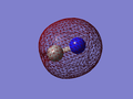 Molecular orbital 1 is occupied and shows the 2σ bonding MO formed by the overlap of the N 2s AO with the C 2s AO. The orbital is shifted towards Nitrogen due to Nitrogen's higher electron density.